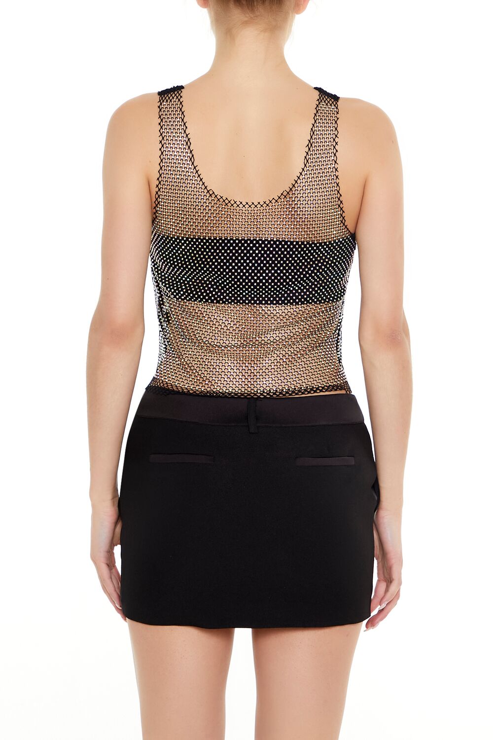 Sheer Rhinestone Netted Tank Top - Image 6