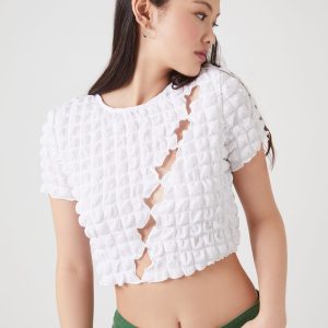 Textured Cutout Crop Top
