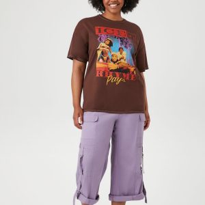 Plus Size Twill Cropped Cargo Pants