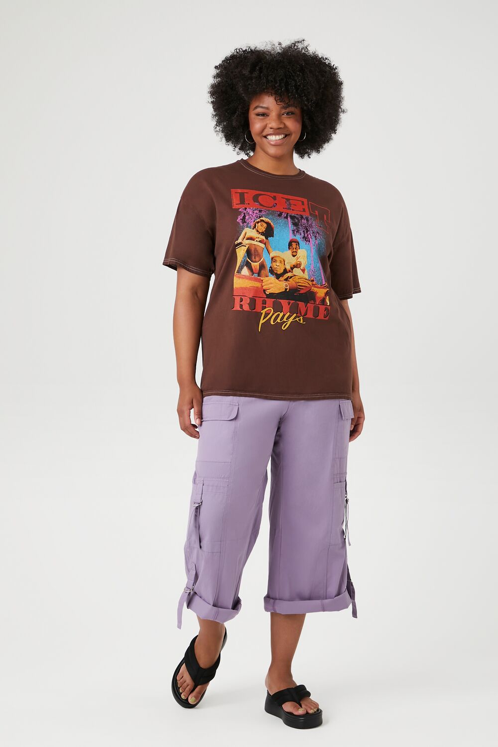 Plus Size Twill Cropped Cargo Pants