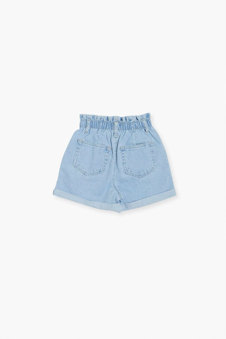 Girls Paperbag Denim Shorts (Kids) - Image 2