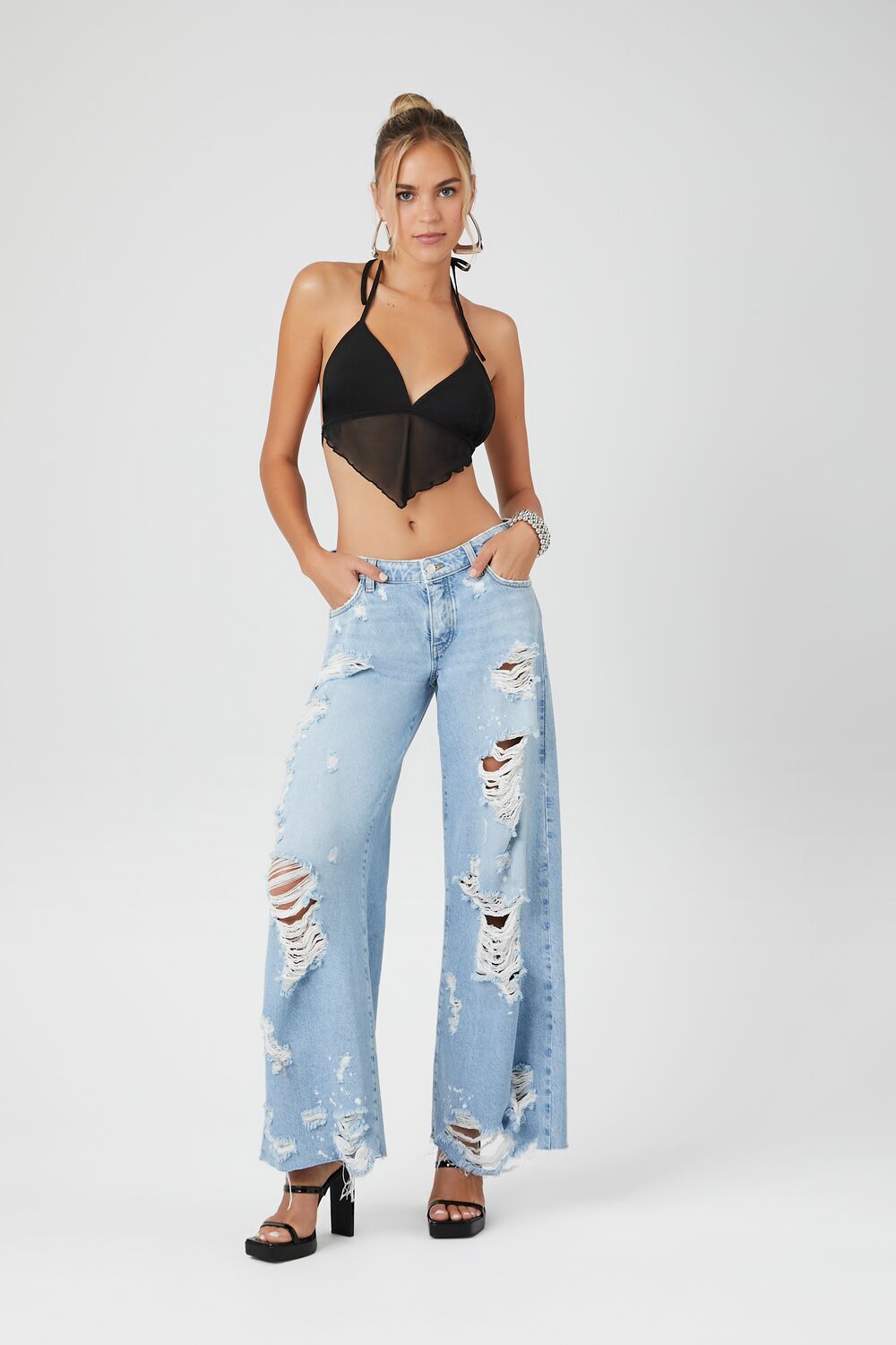 Mesh Open-Back Halter Top - Image 4