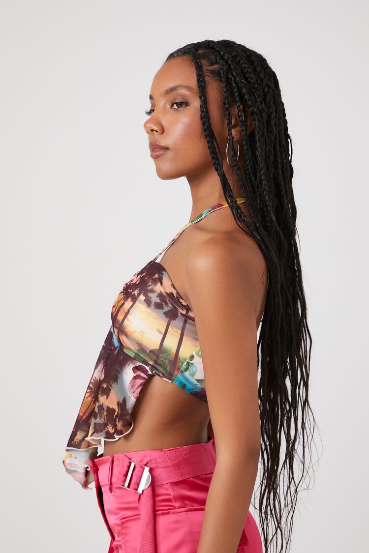Tropical Mesh Halter Top - Image 2