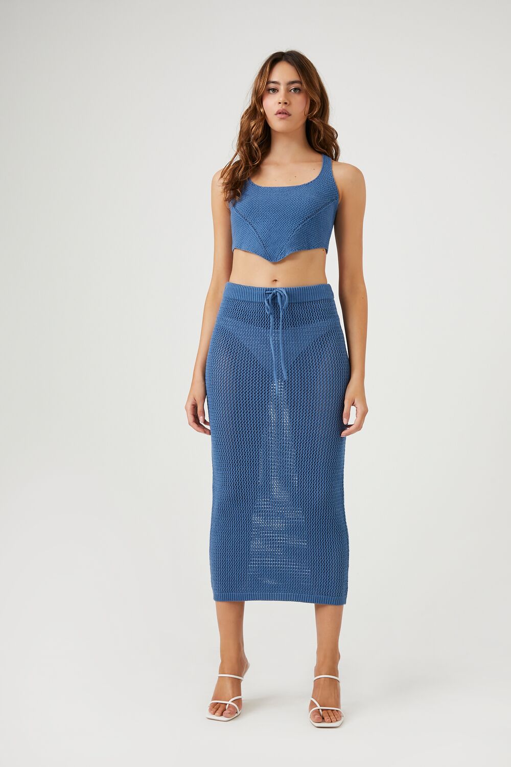 Sweater-Knit Crochet Tank Top - Image 4