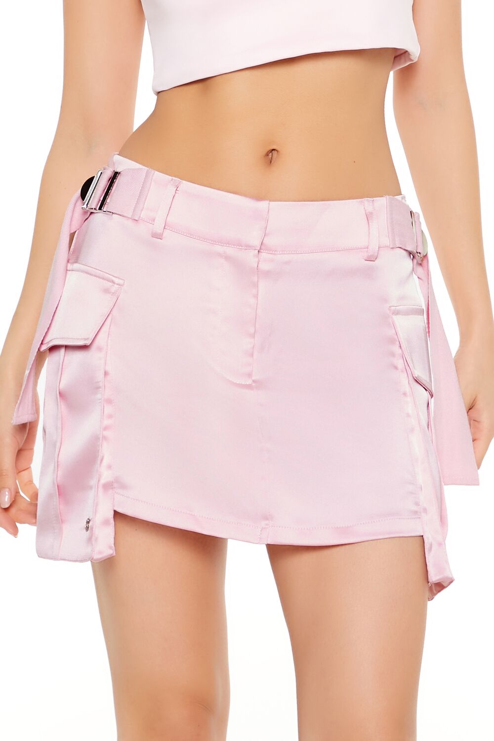 Satin Cargo Mini Skirt - Image 5