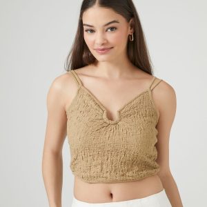 Crinkled O-Ring Cropped Cami