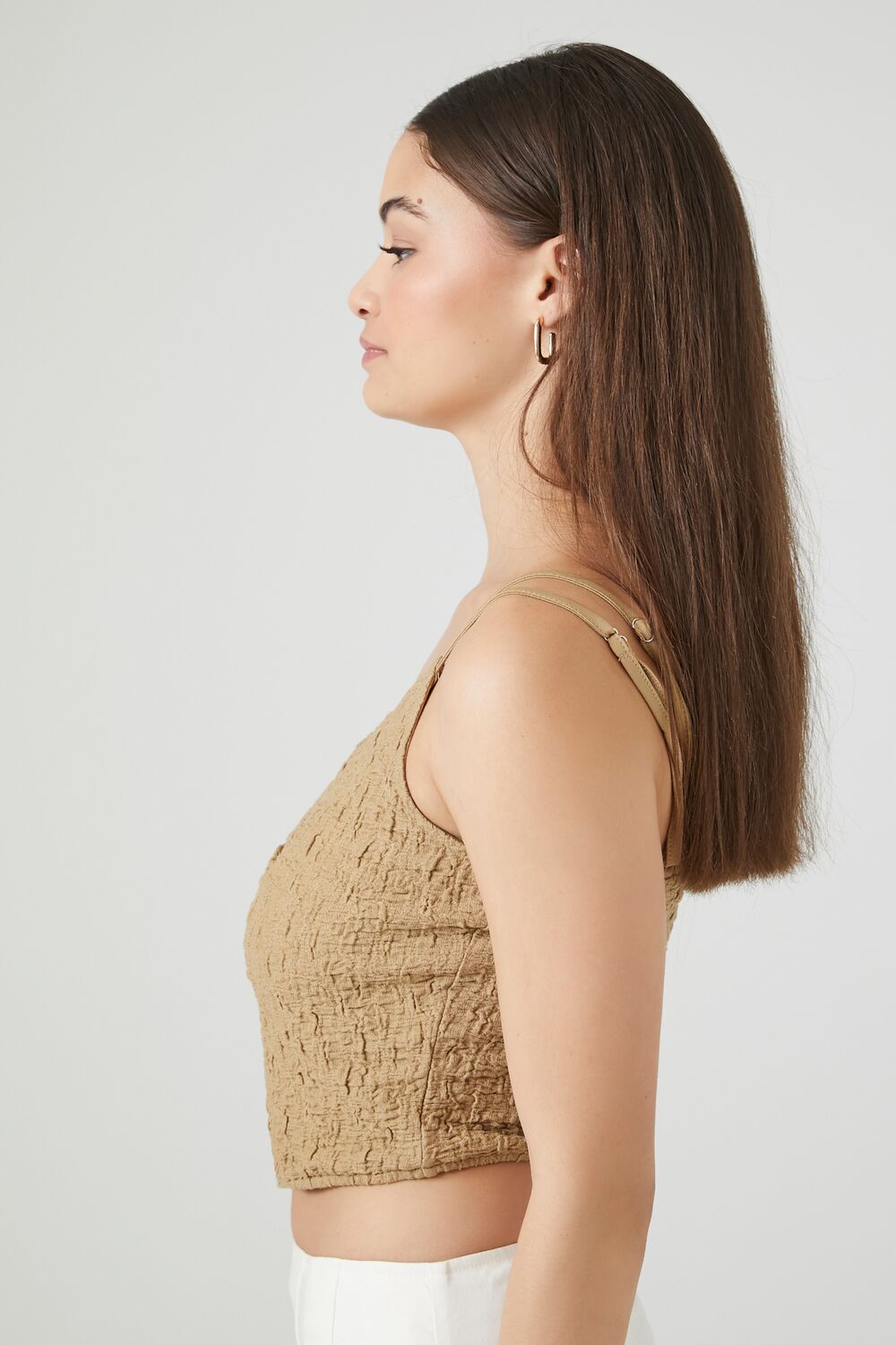 Crinkled O-Ring Cropped Cami - Image 2