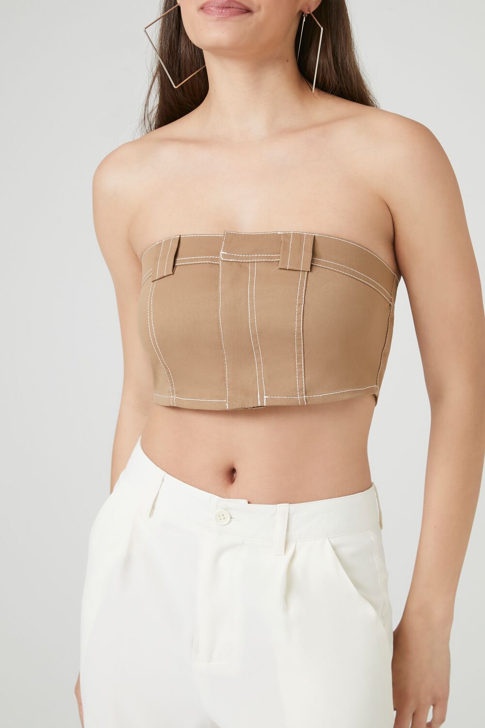 Super Cropped Button-Front Tube Top - Image 4