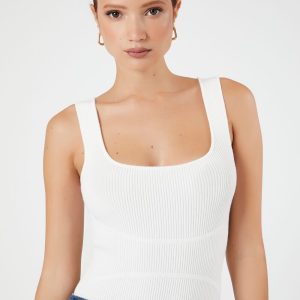 Sweater-Knit Tank Bodysuit