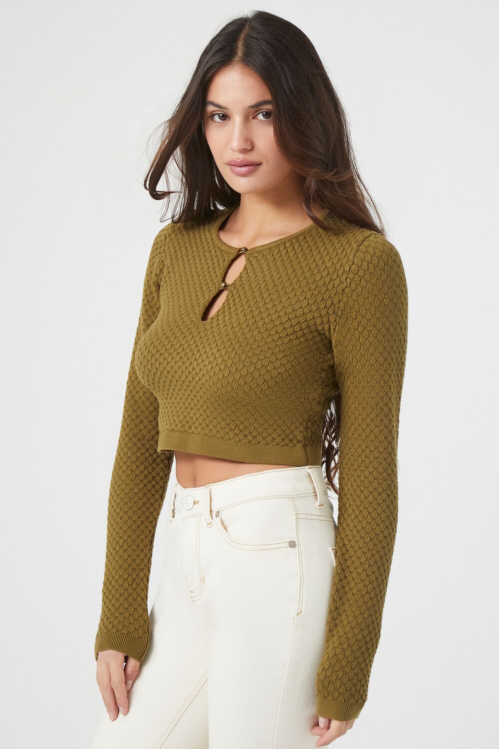 Sweater-Knit Cutout Crop Top - Image 7