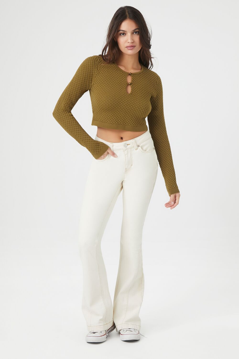 Sweater-Knit Cutout Crop Top - Image 9