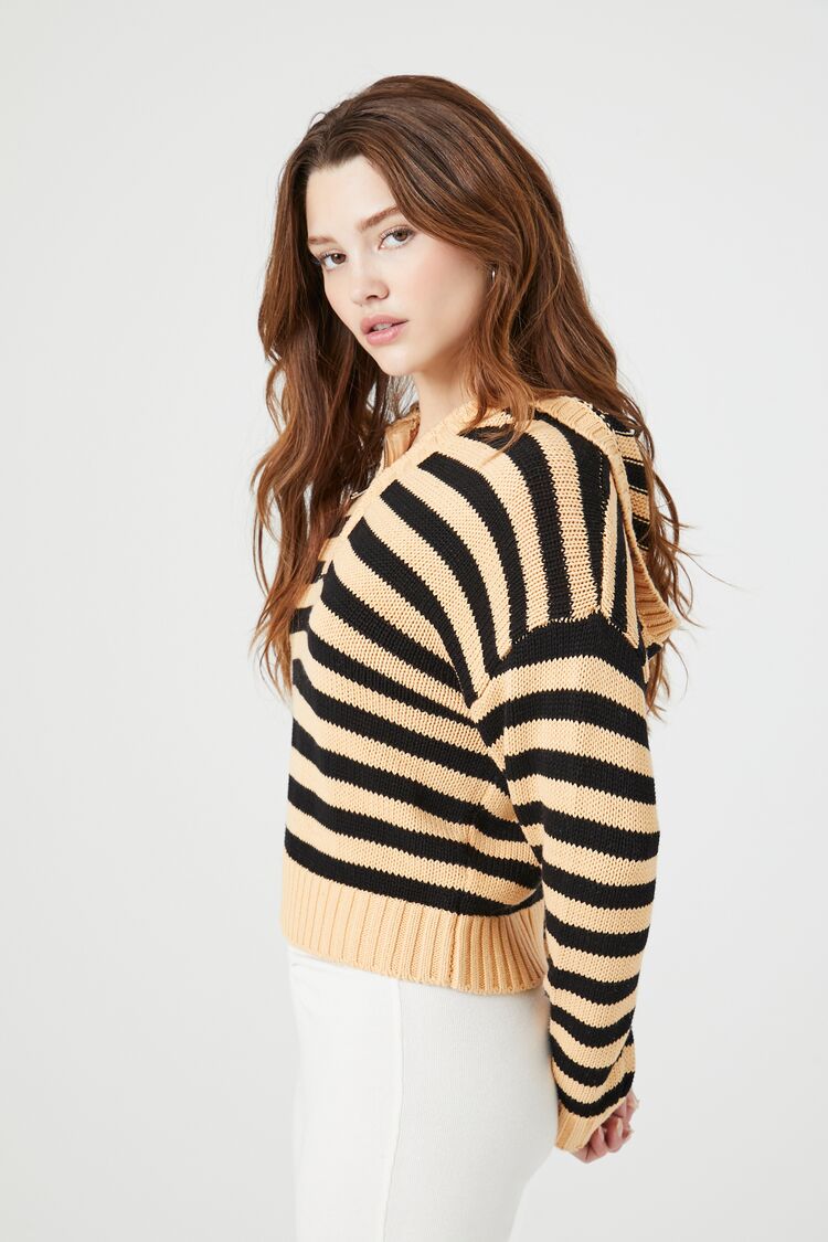 Striped Hooded Half-Zip Sweater - Image 2
