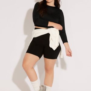 Plus Size Cotton Biker Shorts