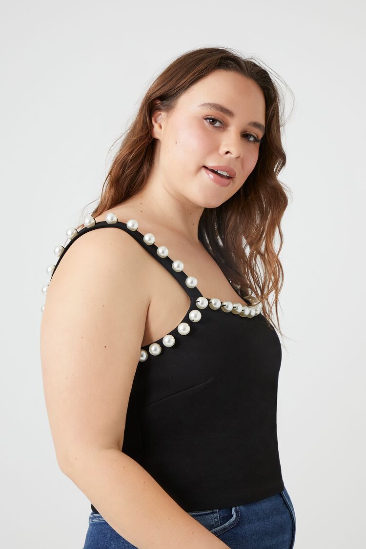 Plus Size Faux Pearl Tank Top - Image 2