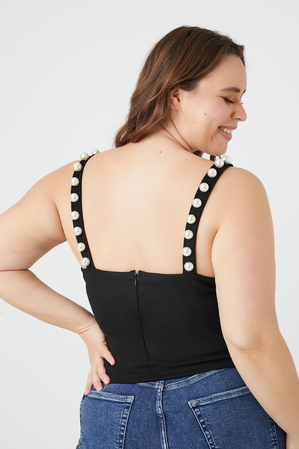 Plus Size Faux Pearl Tank Top - Image 3