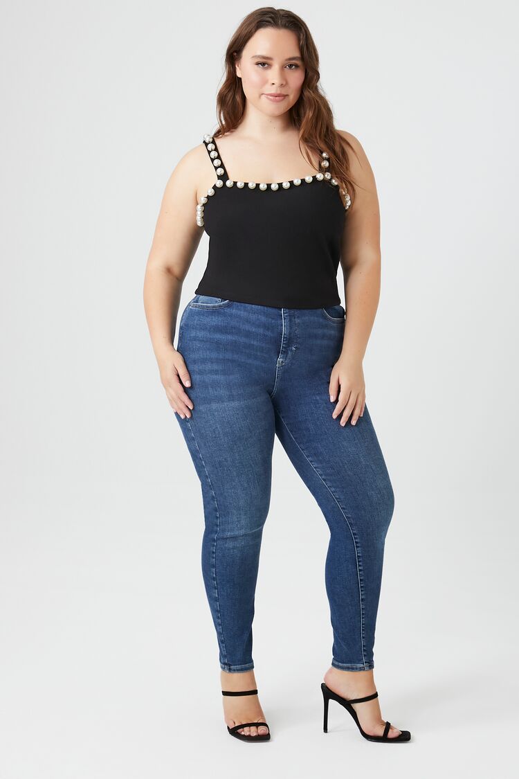 Plus Size Faux Pearl Tank Top - Image 4