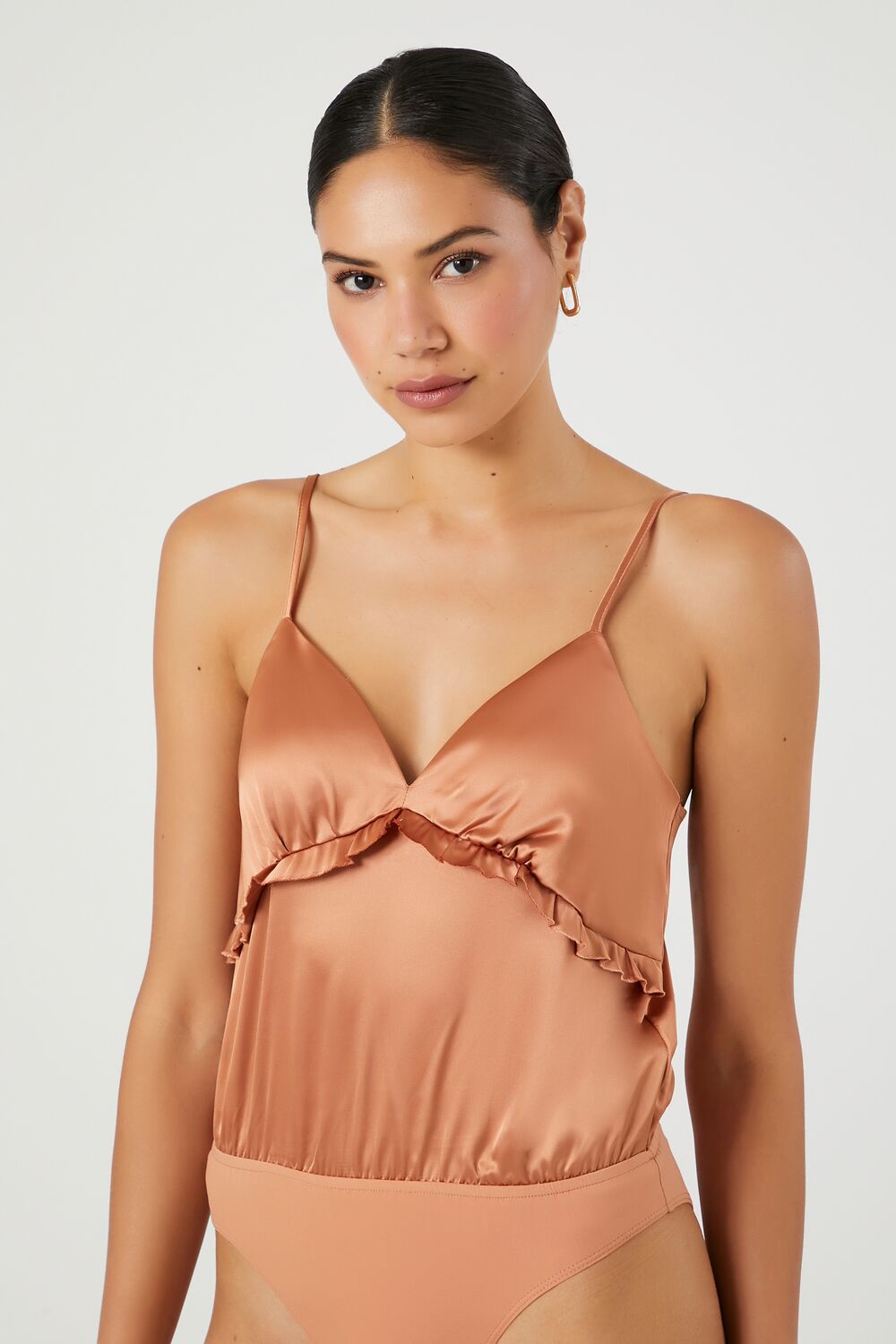 Satin Ruffle-Trim Bodysuit - Image 5