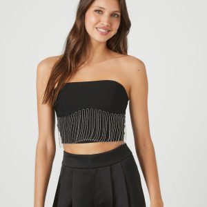 Rhinestone Fringe Tube Top