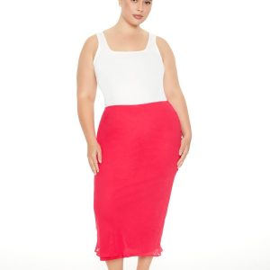 Plus Size Chiffon A-Line Maxi Skirt