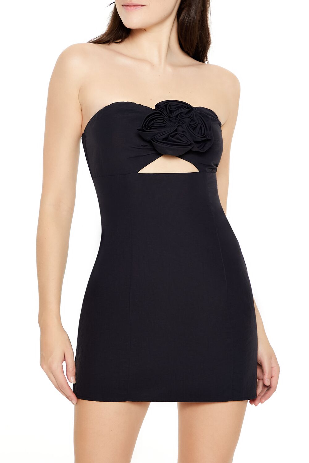Rosette Strapless Mini Dress - Image 7