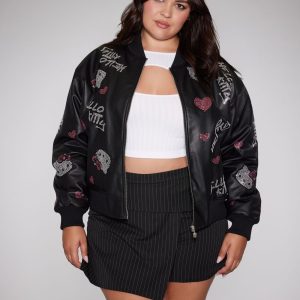 Plus Size Hello Kitty Bomber Jacket