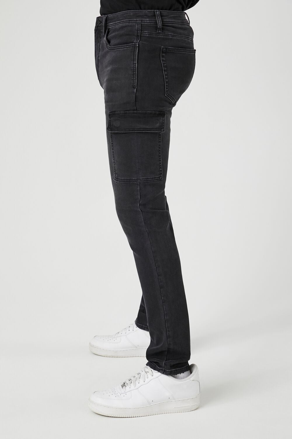 Knit Slim-Fit Cargo Jeans - Image 2