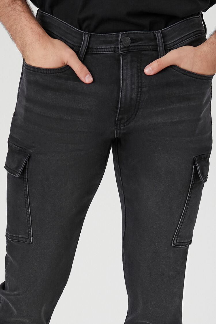 Knit Slim-Fit Cargo Jeans - Image 4