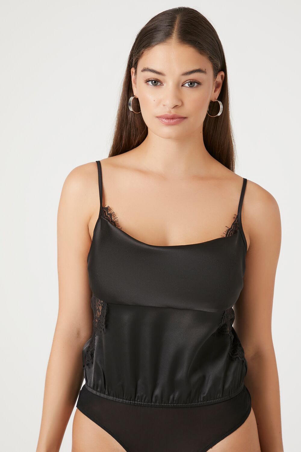 Satin Lace-Trim Bodysuit - Image 5