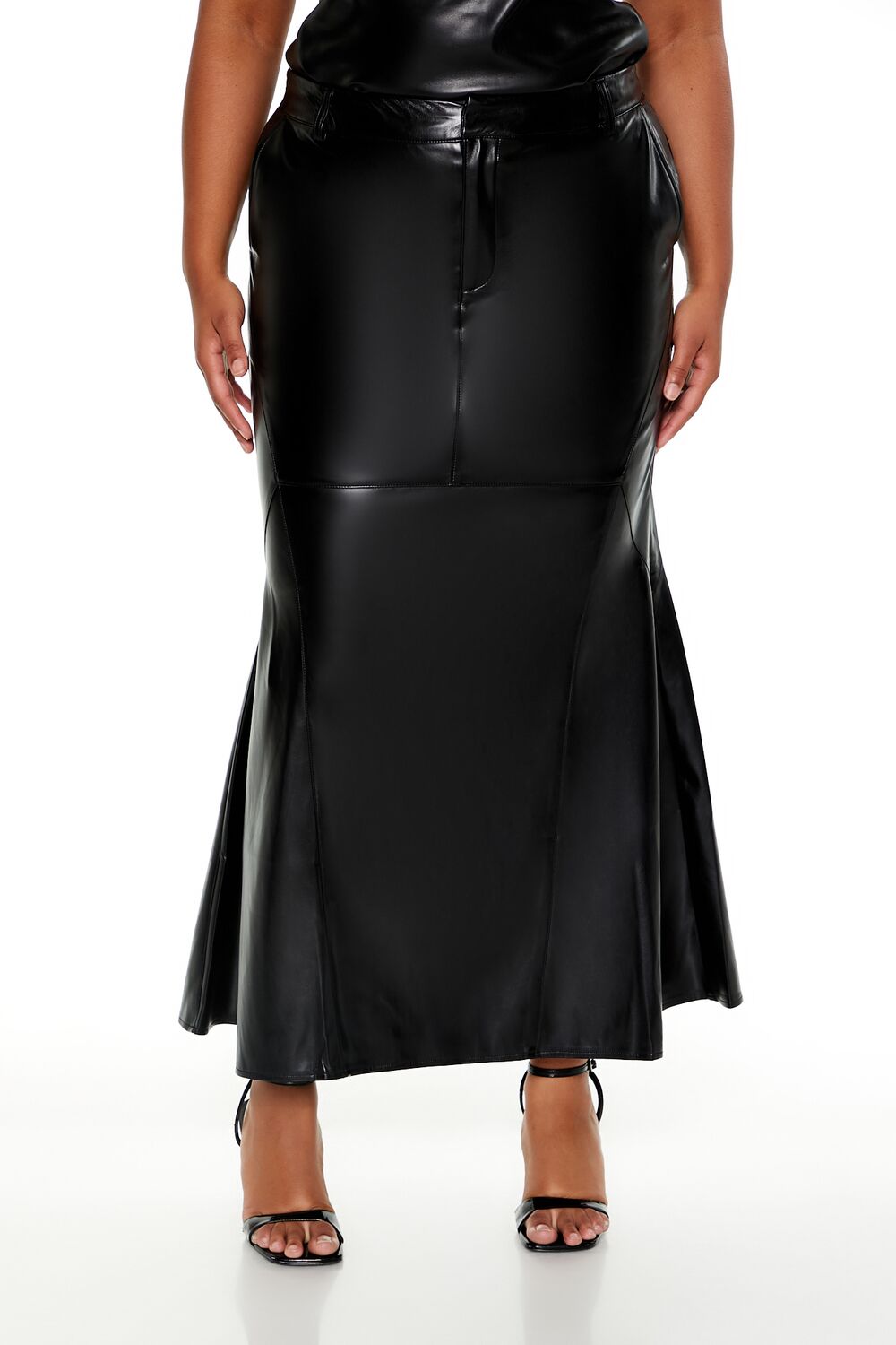 Plus Size Faux Leather Maxi Skirt - Image 5