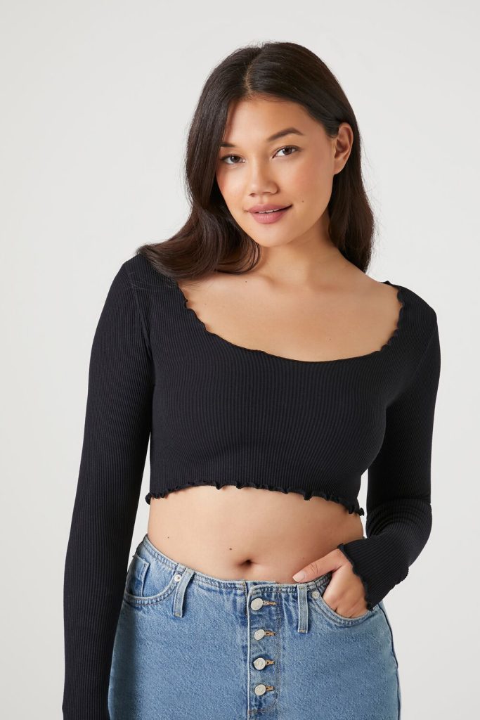 Seamless Lettuce-Edge Crop Top