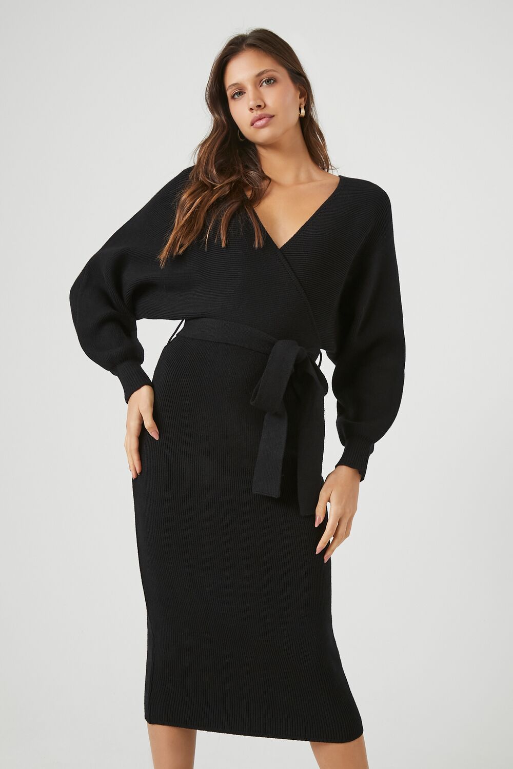 Sweater Midi Wrap Dress - Image 2