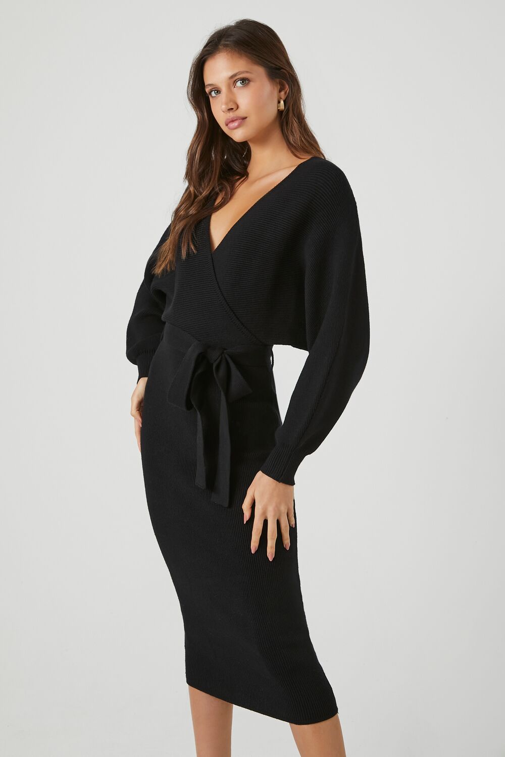 Sweater Midi Wrap Dress - Image 3