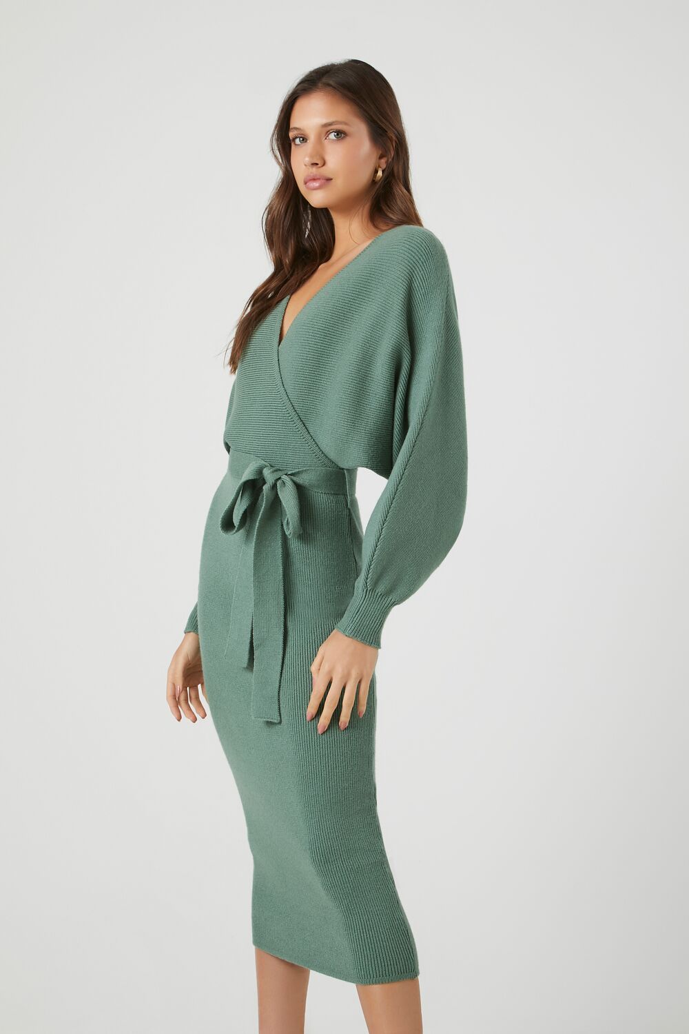 Sweater Midi Wrap Dress - Image 7