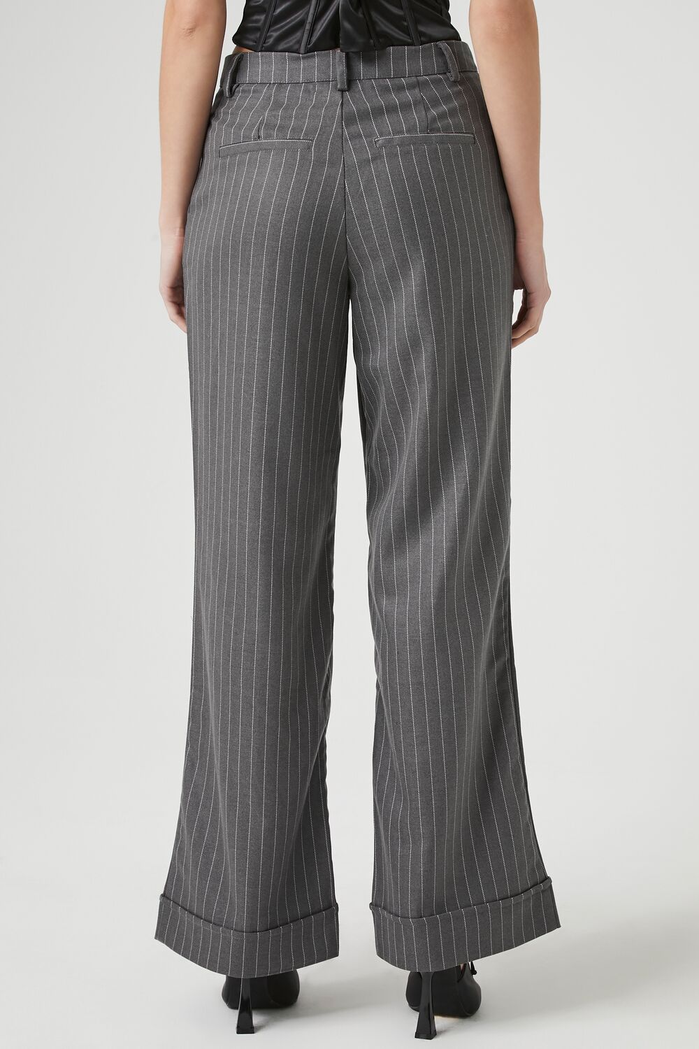 Pinstripe Wide-Leg Trousers - Image 4