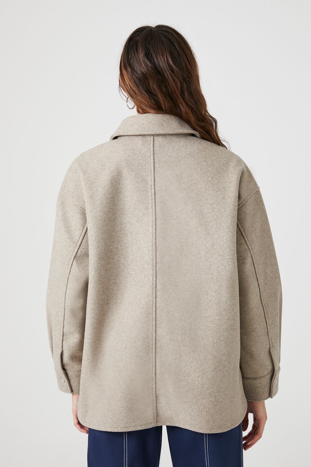 Faux Suede Drop-Sleeve Shacket - Image 3