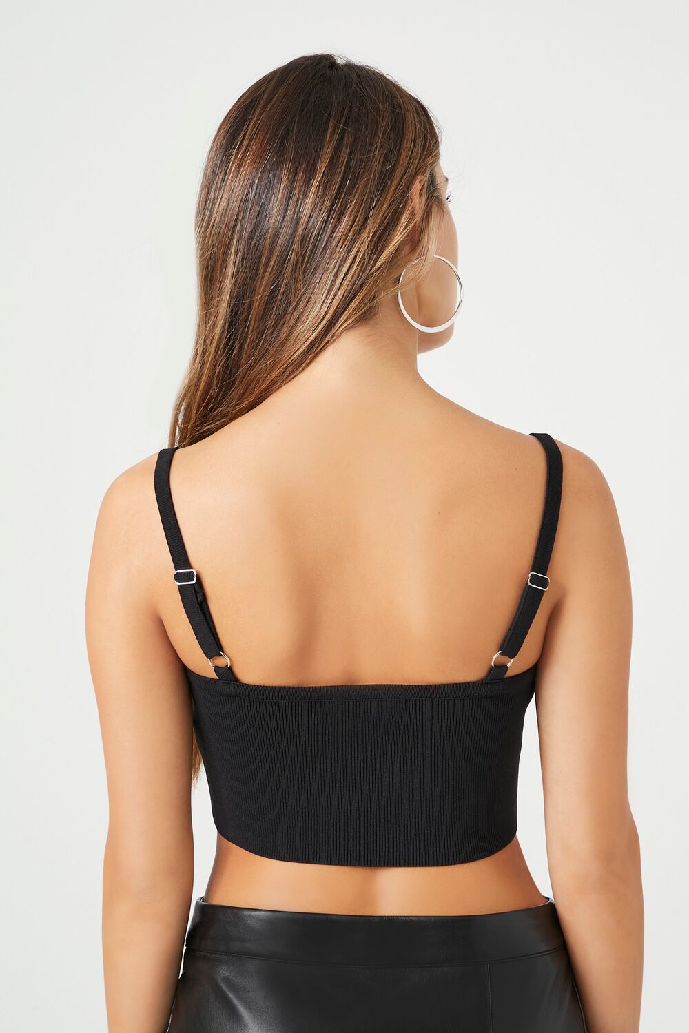 Sweater-Knit Rhinestone Cropped Cami - Image 3