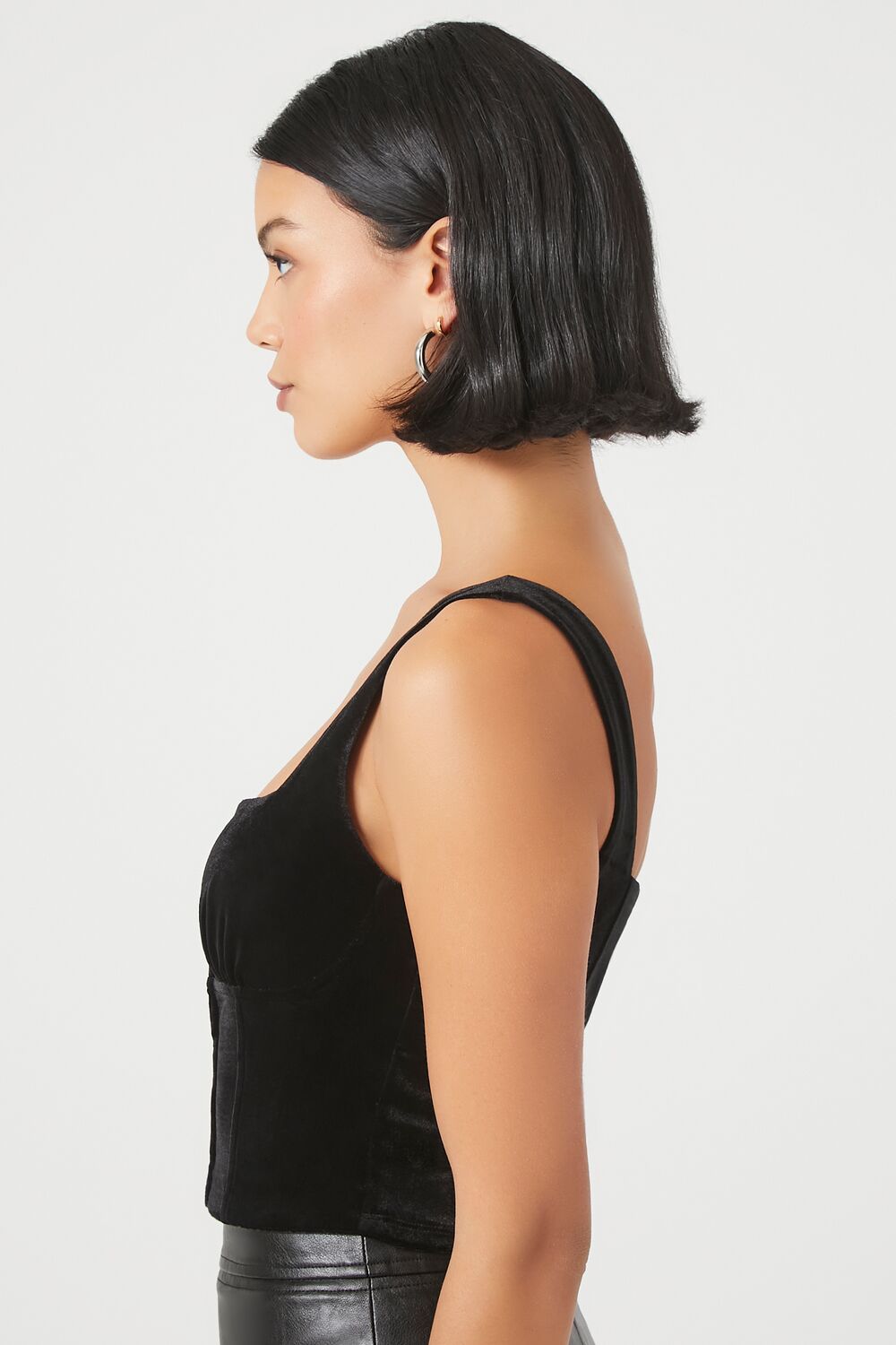 Velvet Hook-and-Eye Crop Top - Image 2
