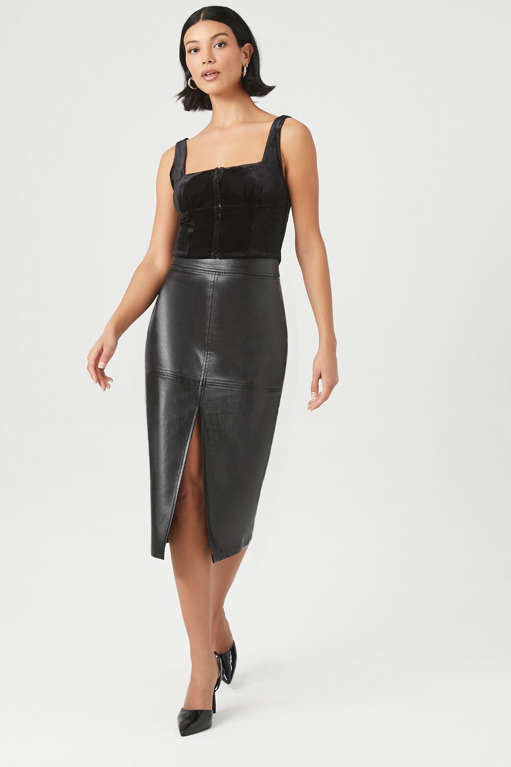 Velvet Hook-and-Eye Crop Top - Image 4