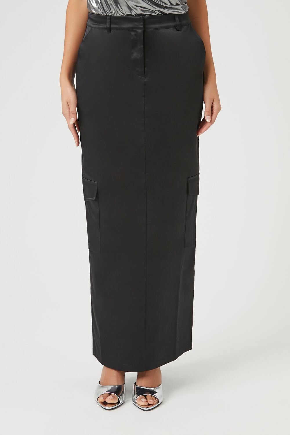 Satin Cargo Maxi Skirt - Image 2