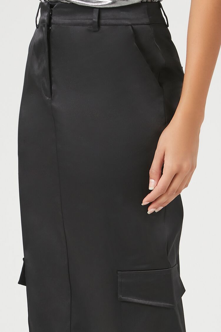 Satin Cargo Maxi Skirt - Image 5