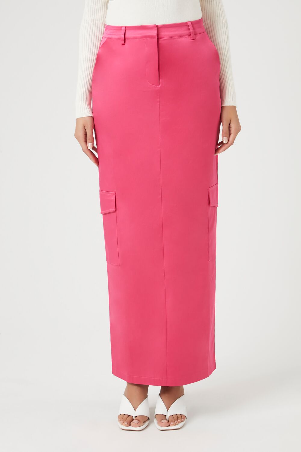 Satin Cargo Maxi Skirt - Image 7