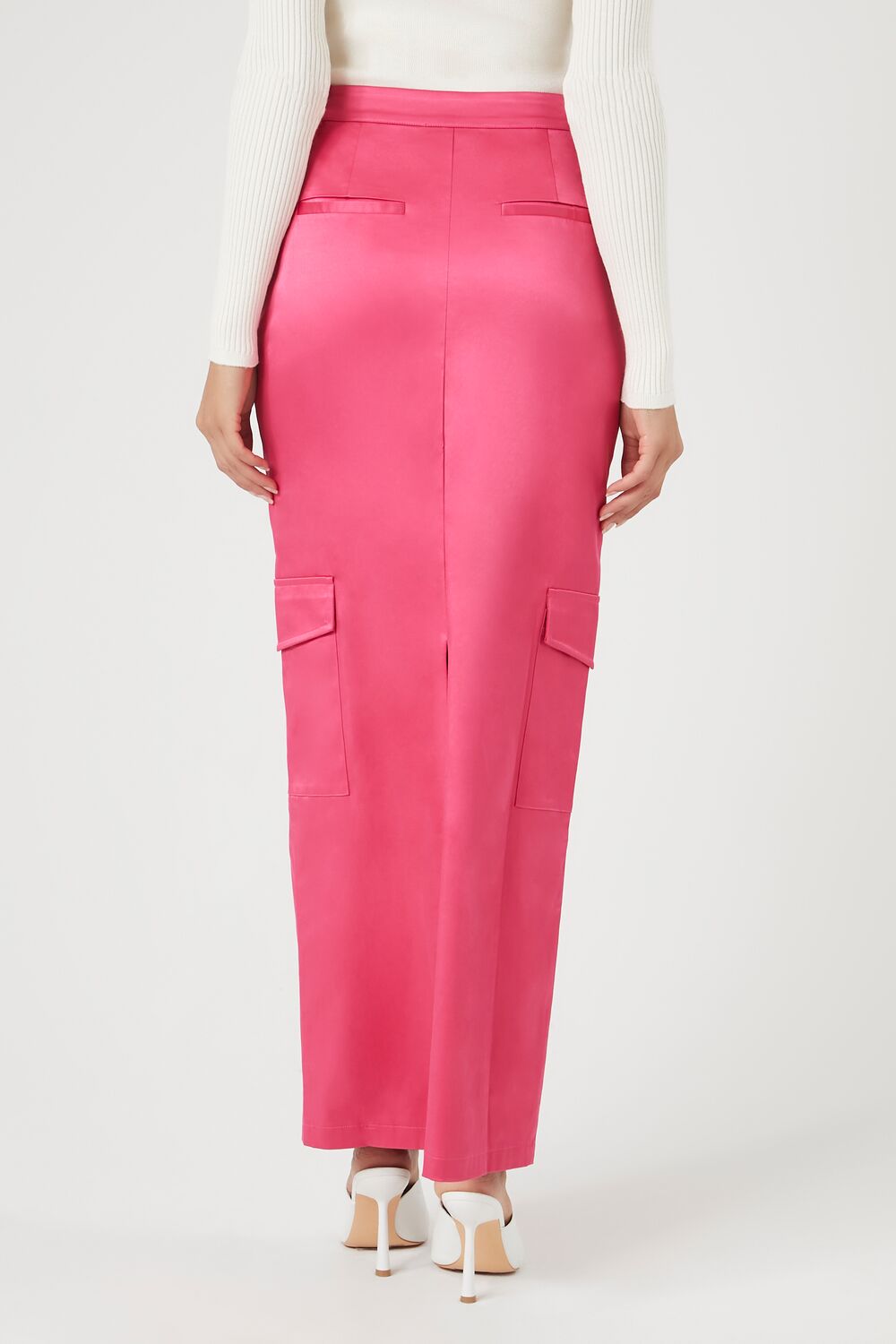 Satin Cargo Maxi Skirt - Image 9