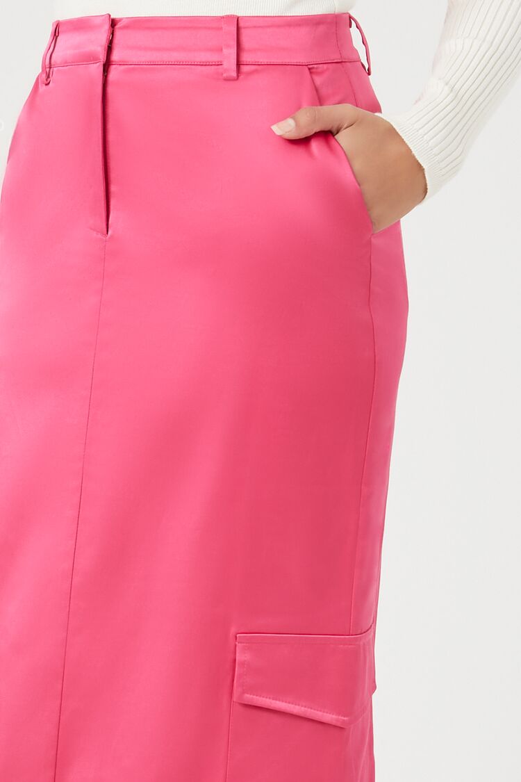 Satin Cargo Maxi Skirt - Image 10