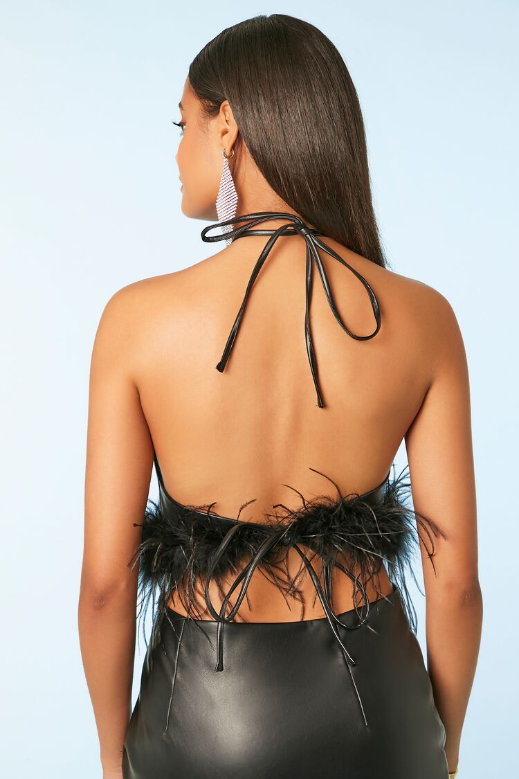 Feather Halter Crop Top - Image 3