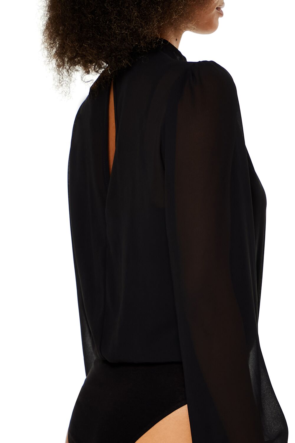 Chiffon Mock Neck Bodysuit - Image 5