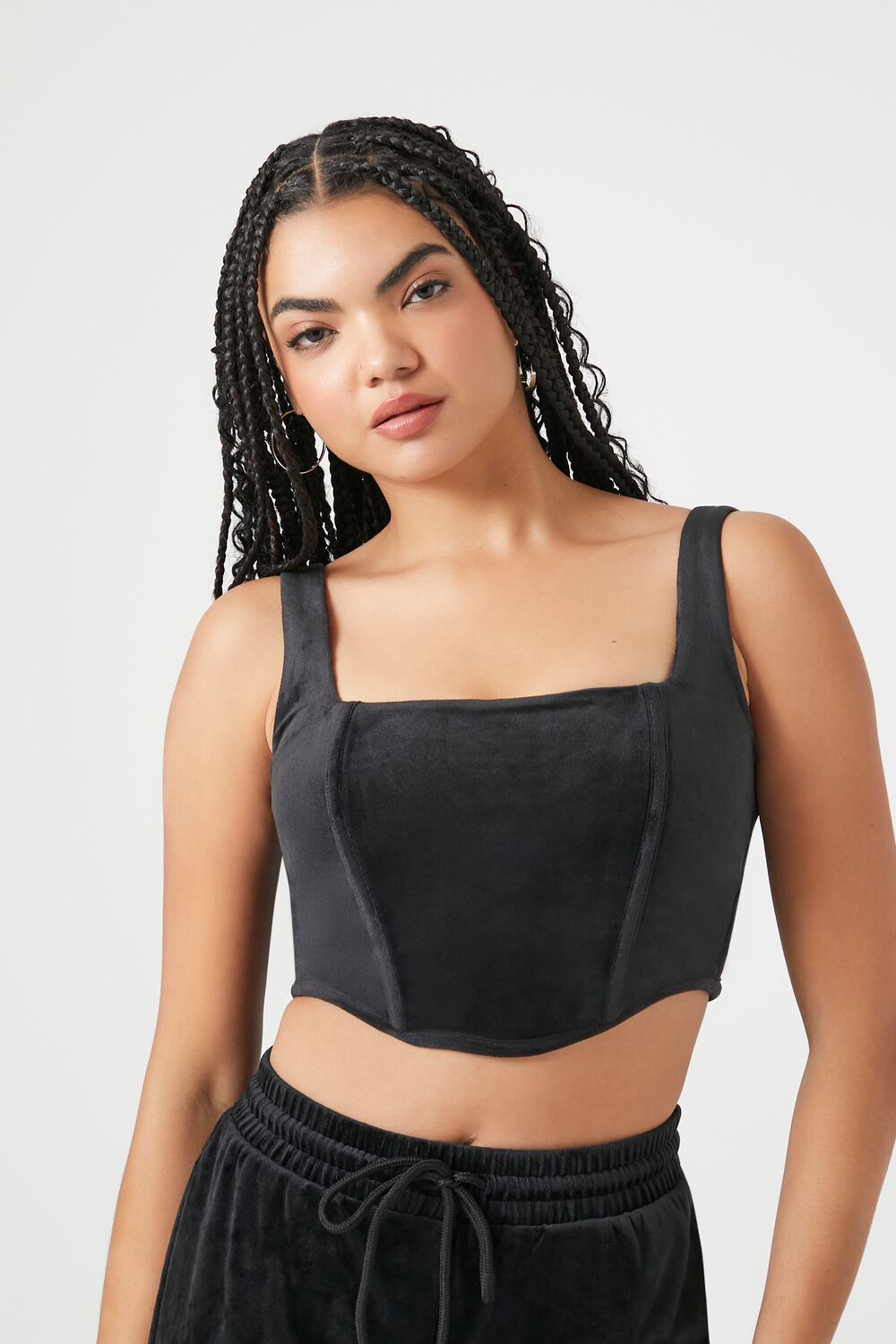 Velour Corset Crop Top - Image 6