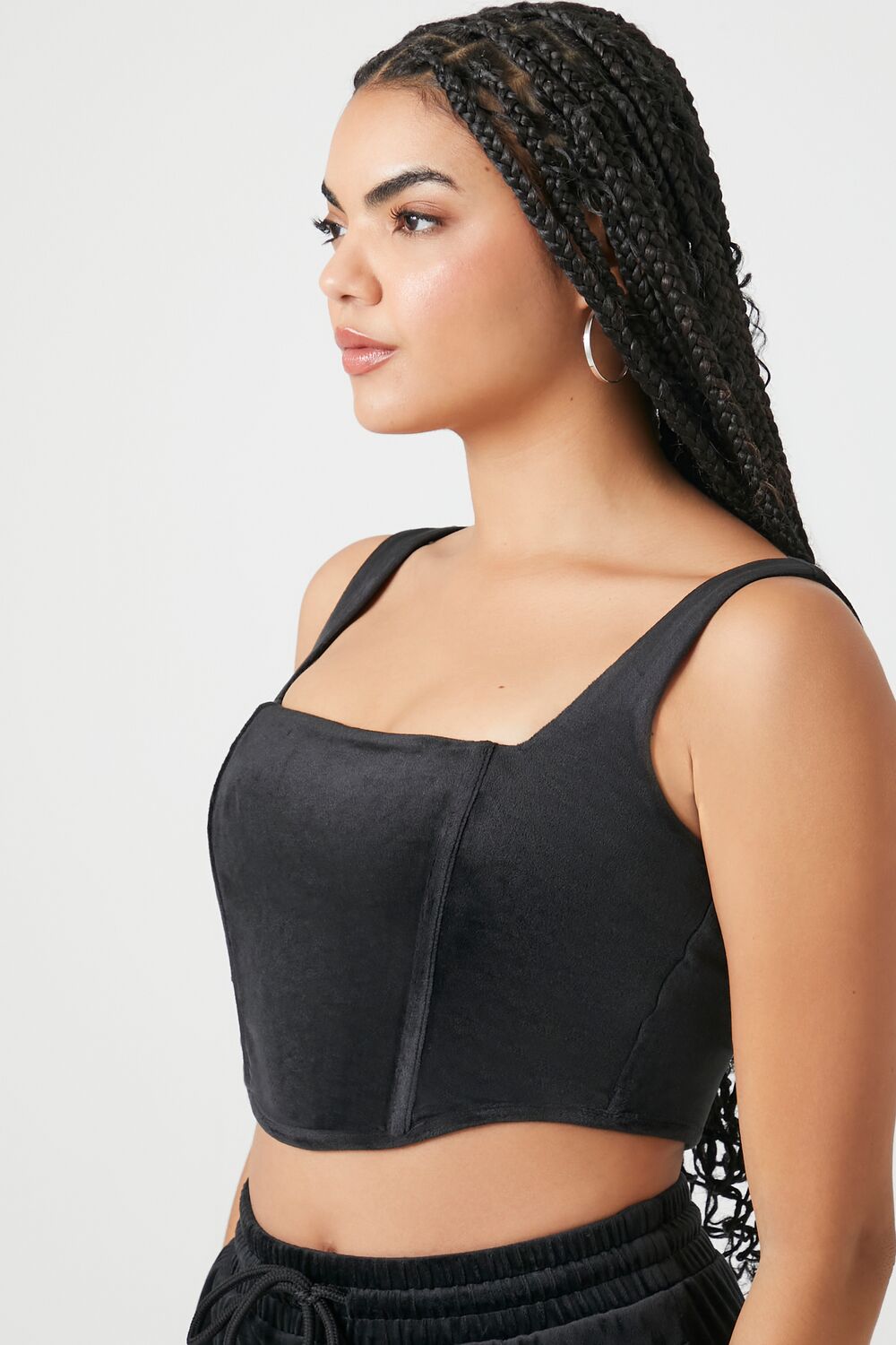 Velour Corset Crop Top - Image 7