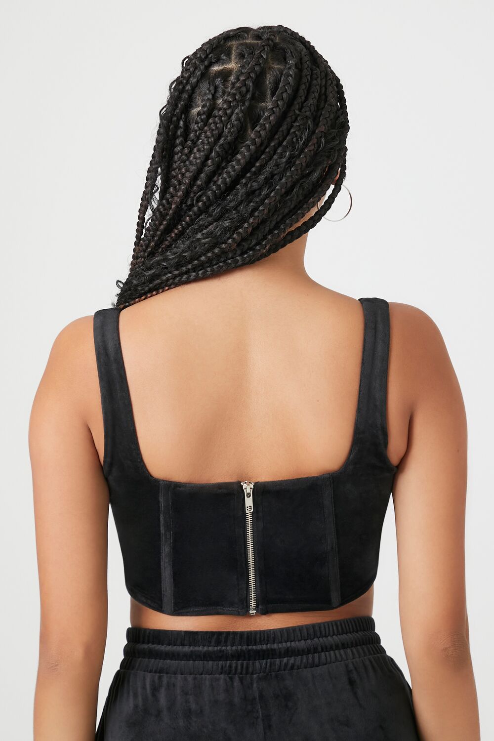 Velour Corset Crop Top - Image 8