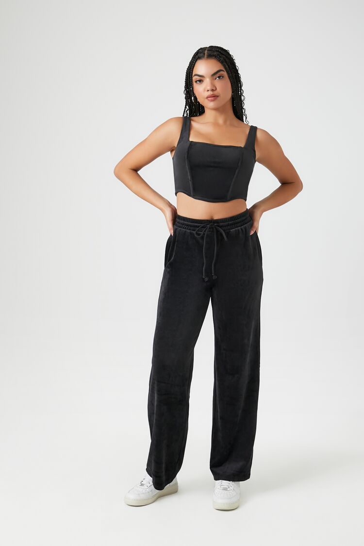 Velour Corset Crop Top - Image 9