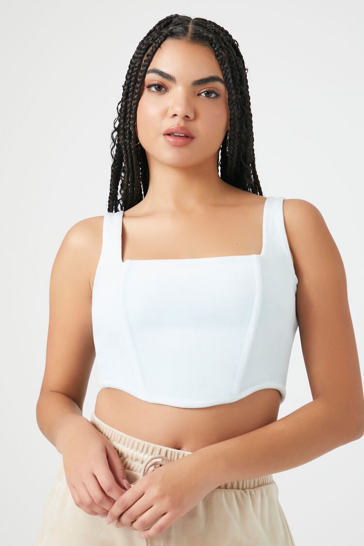 Velour Corset Crop Top - Image 11